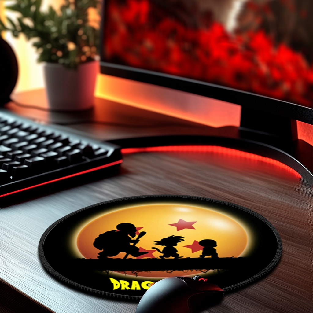 Mouse Pad Dragon DBZ Redondo Antiderrapante 20x20cm De Diametro Premium Borda Costurada