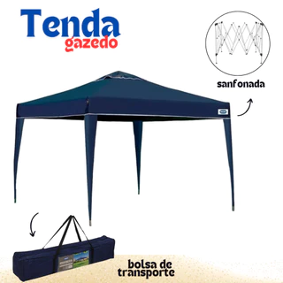 Tenda Gazebo X-Flex Oxford 3x3 Metros Azul Sanfonada Mor Piscina Praia Camping Churrasco Articulada