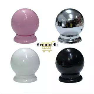 Kit 12 Puxador Gaveta Armário Móveis Bola Grande/Pequena ABS Com Parafuso 3,5x2,5 Fixer