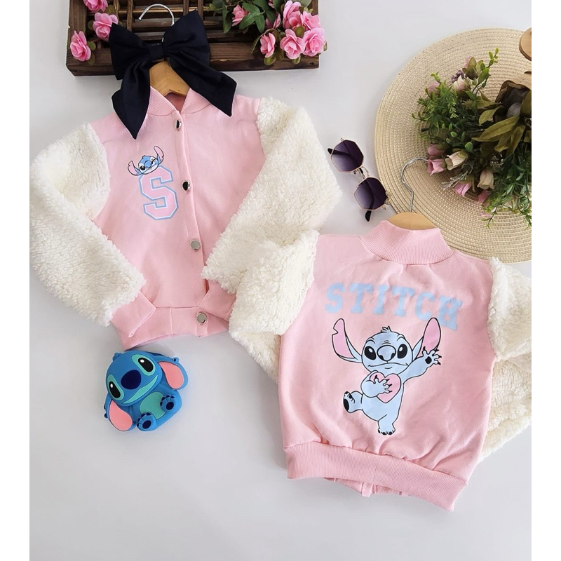 Jaqueta Colegial Stitch Menina Infantil E Juvenil Blogueirinha