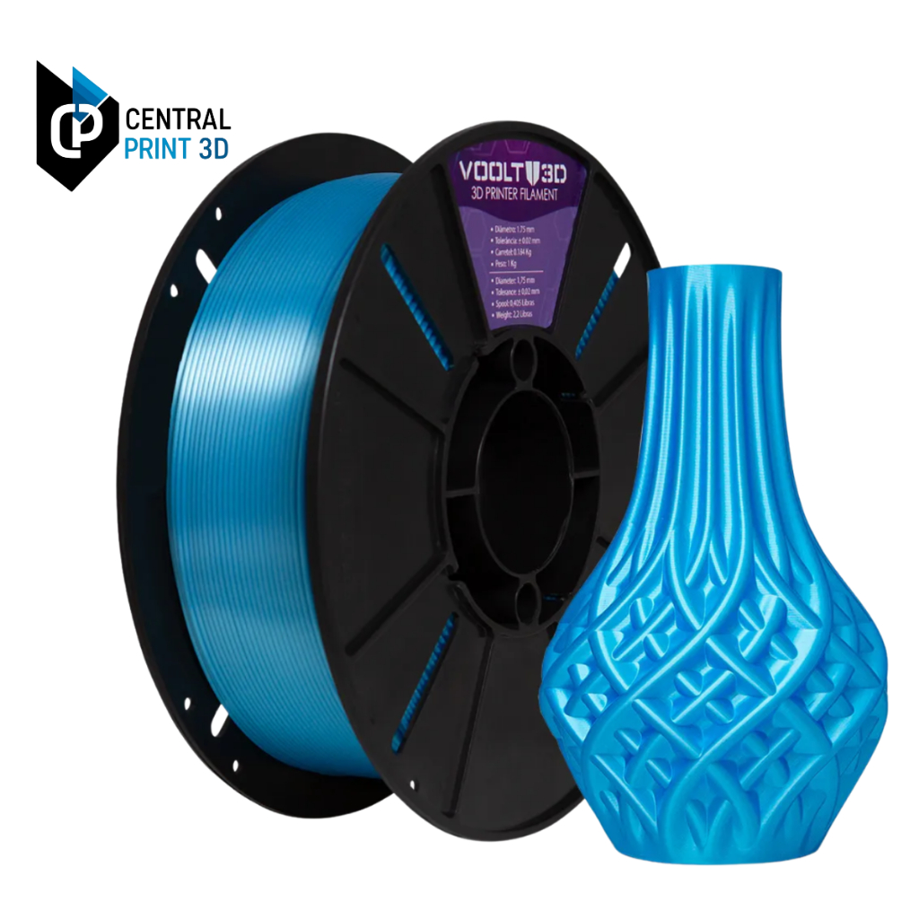 Voolt3D Filamento PLA V-Silk Azul Sky 1Kg 1,75mm para Impressora 3D FDM ...
