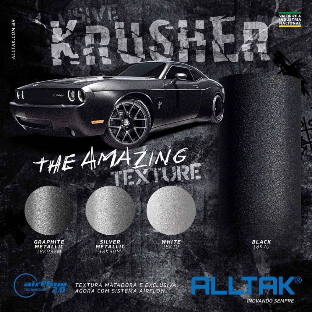 Adesivo Envelopamento Vinil Automotivo Krusher Texturizado Tipo Lixa 1,20mts X 1,38mts Alltak