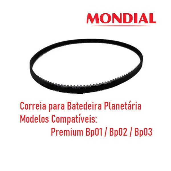 CORREIA DENTADA P/ BATEDEIRA PLANETÁRIA MONDIAL PREMIUM Bp01 / Bp02 / Bp03