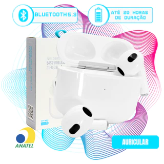 Fone de Ouvido Sem Fio KIMASTER 20hrs Bateria AirPods TWS300 Bluetooth ANATEL Carregamento Indução em Oferta na Shopee