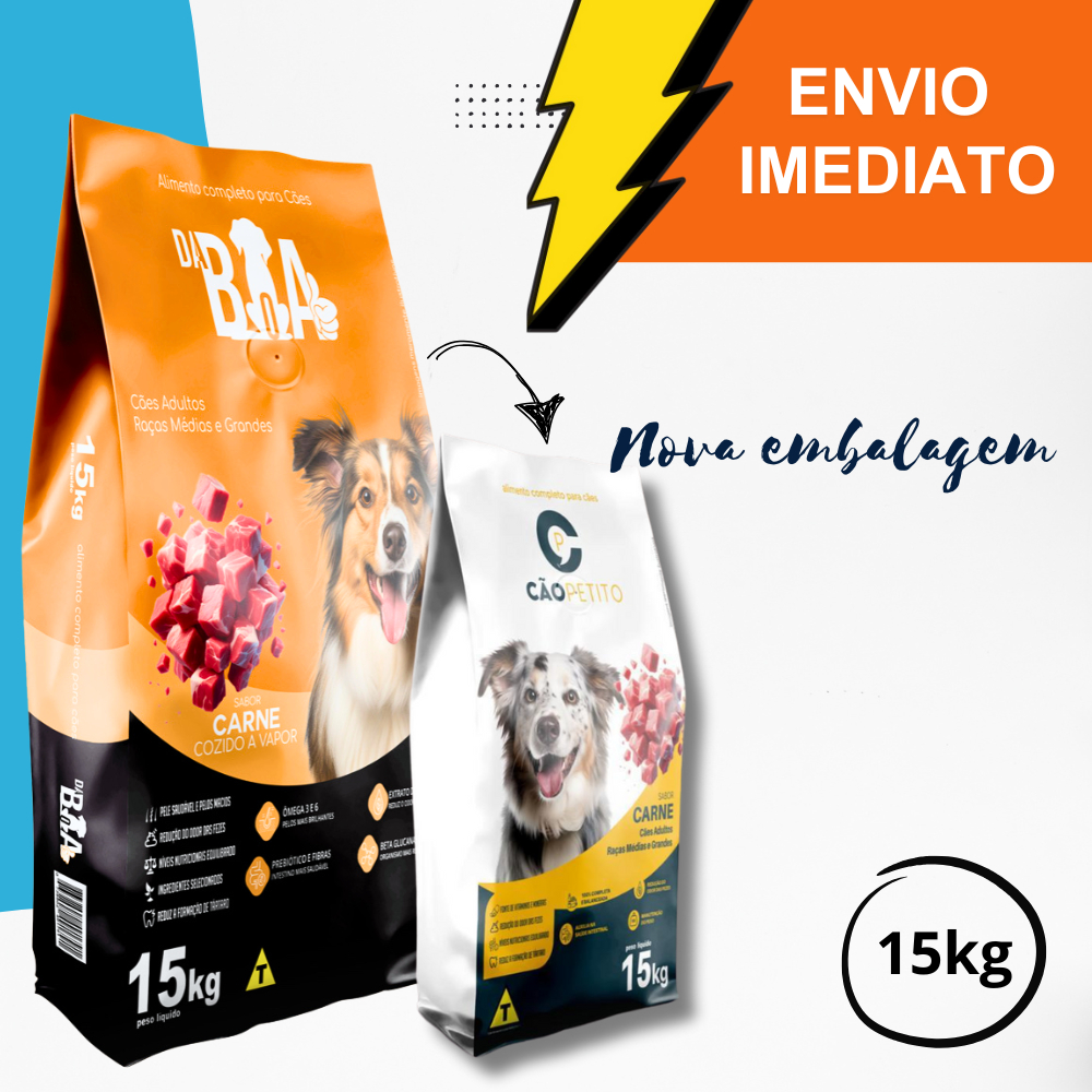 Ração CÃOPETITO (DA BOA) sabor Carne 15kg ração p/Caes - Envio Imediato ...