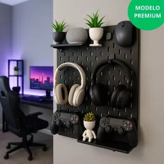 Pegboard Gamer Setup Premium Organizador Home Office De Parede Quarto Gamer Decoração Gamer