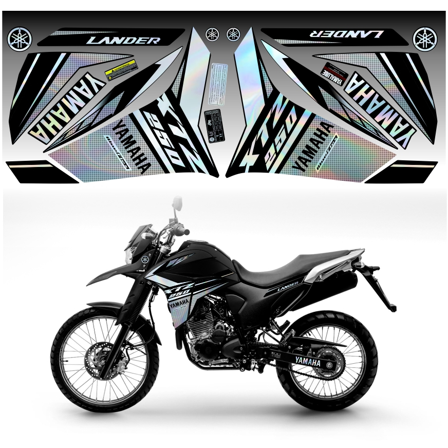 Adesivo holografico preto fosco Compativel Yamaha XTZ Lander 250 ABS ...