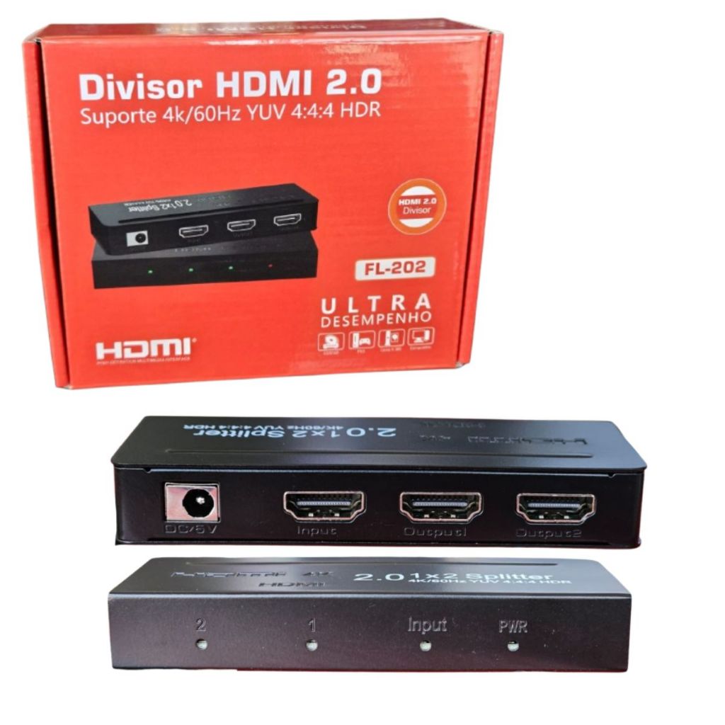 Splitter HDMI 2.0 ESynic – 1 Ingresso 2 Uscite, Supporta 4K@60Hz HDR E HDCP 2.2, Custodia In Alluminio