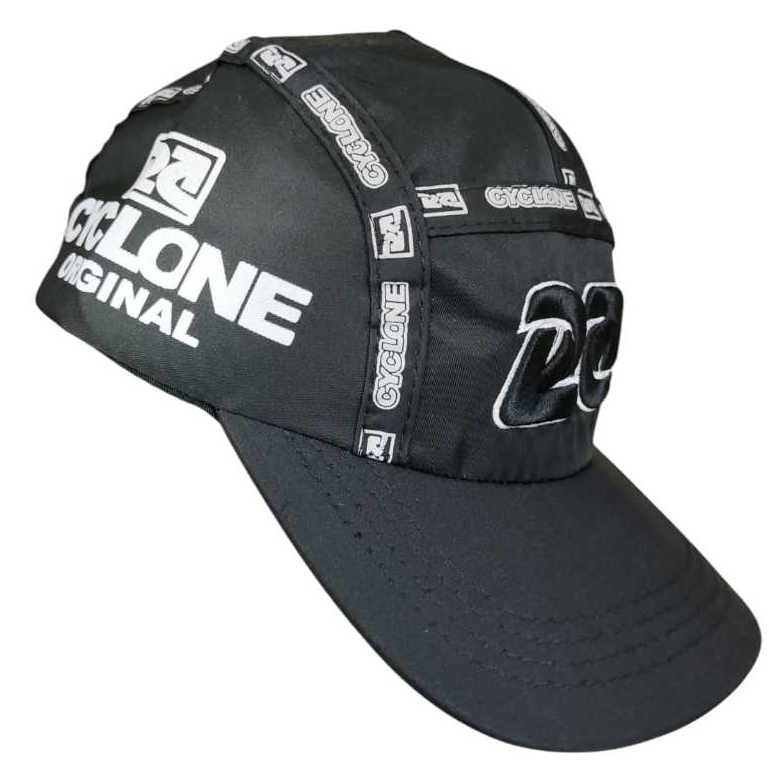 Boné Cyclone Preto Chapeu Aba Curva Tactel Velcro Preta