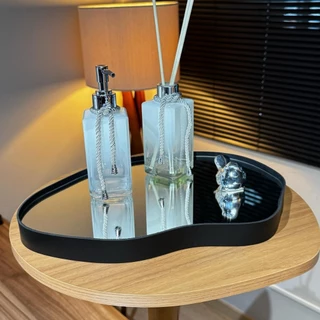 Bandeja Decorativa Espelhada com Acabamento em Couro em Oferta na Shopee