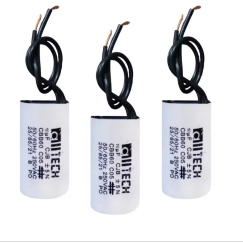 Kit 3x Capacitor 10uf 250vac 2 Fios Para Ventilador de Teto Motor Portão Eletrônico 3 Unidades