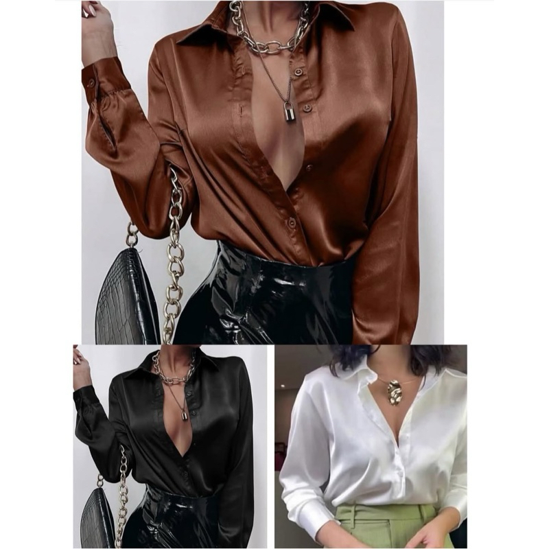 camisa seda preta em Promoção na Shopee Brasil 2025