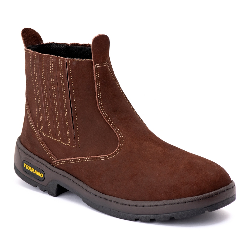 Bota Masculina Botina de Couro Nobuck Antiderrapante para Trabalho ...