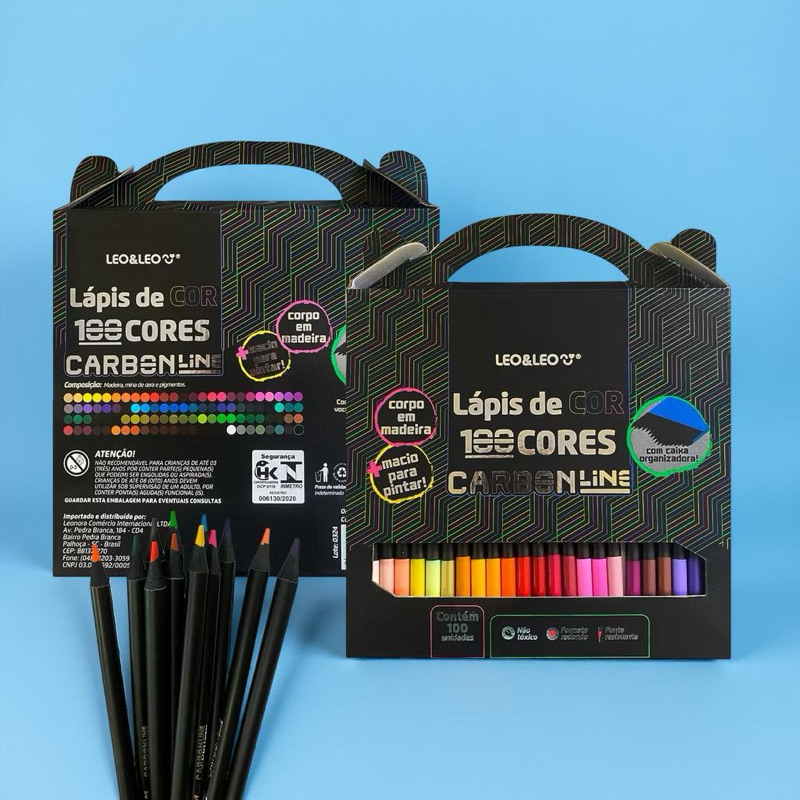 Lapis De Cor 100 Cores Carbon Soft Macio Leonora Marcação Colorido Profissional