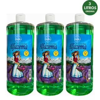 Kit Com 3 Deo colônia Alfazema Halley Original 1 Litro Limpeza de Ambiente, espiritual