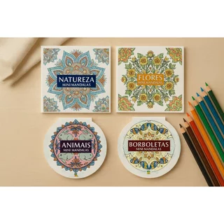 Mini Mandalas para colorir - Antiestresse para colorir em Oferta na Shopee