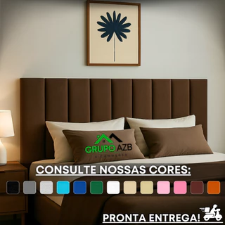 Kit 15 Placas Cabeceira Modulada Adesiva Completa de Cama Solteiro Casal Queen e King 45x20cm