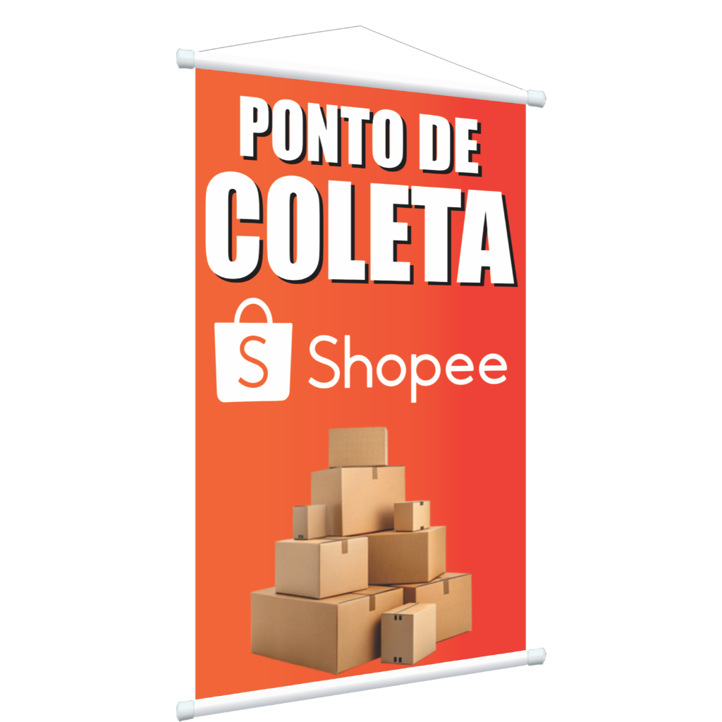 Banner Ponto De Coleta Shopee 1m x 63cm | Shopee Brasil