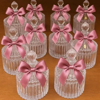 50 Laços para Mini Bomboniere Lembrancinha Vidro Bomboniere Baleiro Vidro Acrílico Cristal Laço