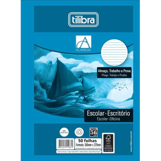 Papel Almaço Pautado 50 Folhas 20x27,5cm – Para Redação e Atividades