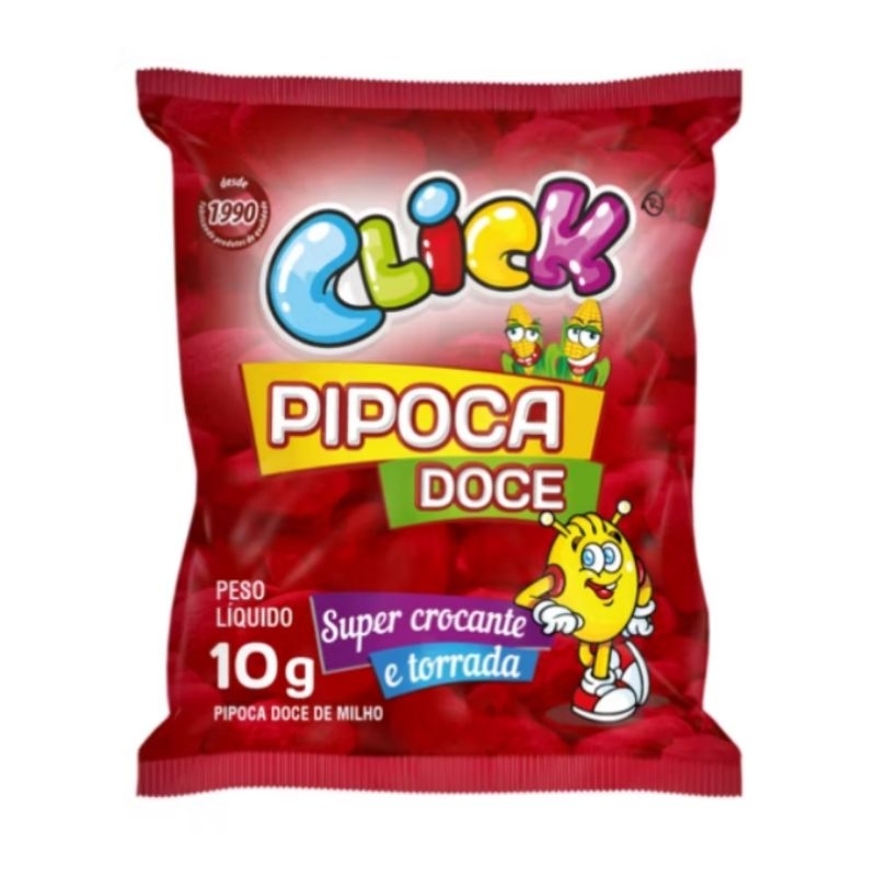 Saco de Pipoca Doce Click C/50 unidades de 10 G cada | Shopee Brasil