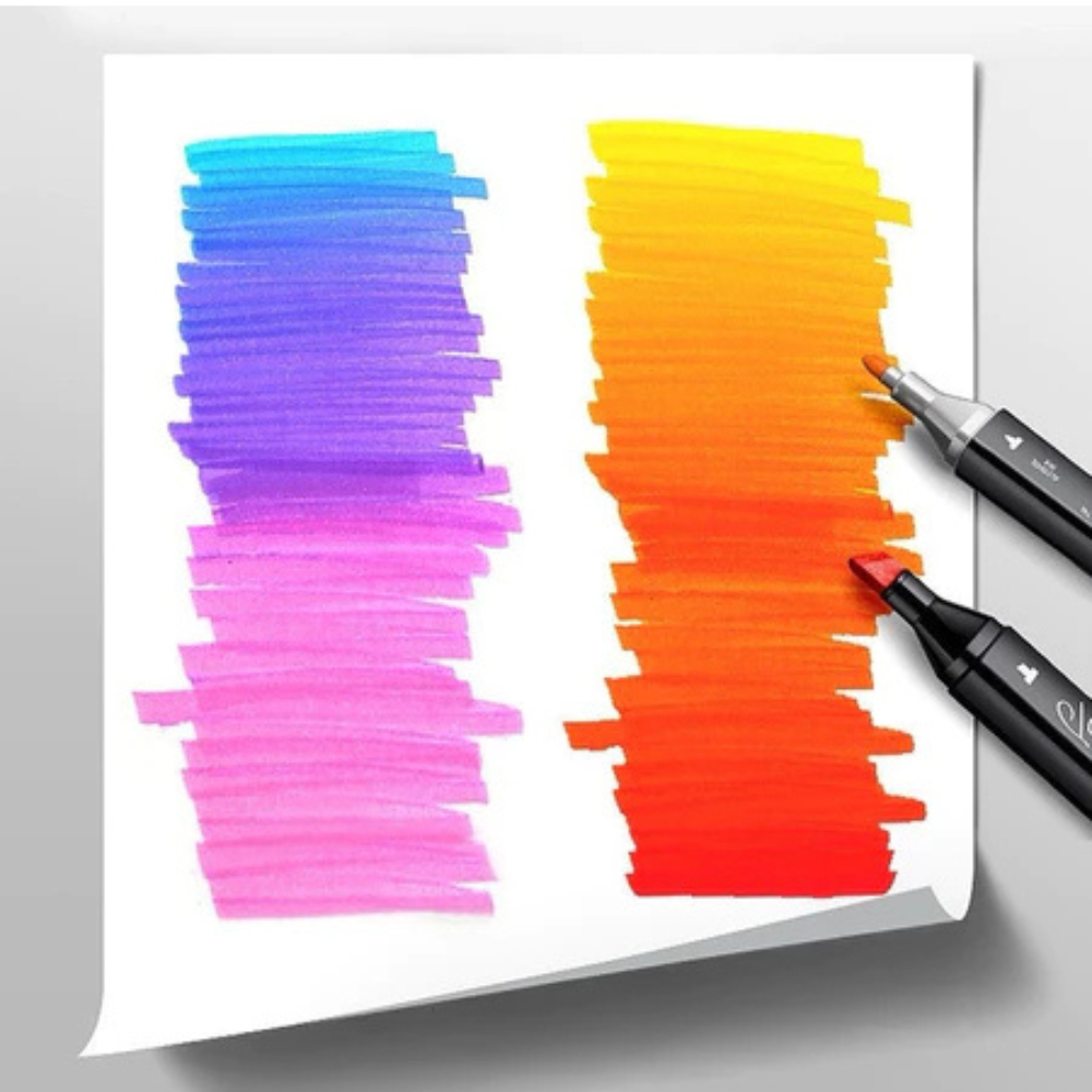Canetinhas Coloridas Escolar Ponta Dupla Estojo Com 60 Cores