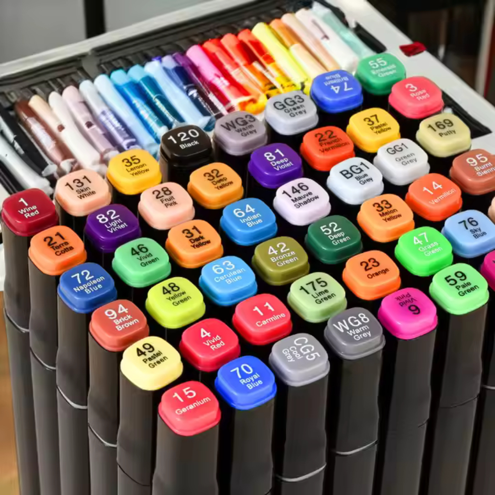 Canetinhas Coloridas Escolar Ponta Dupla Estojo Com 60 Cores