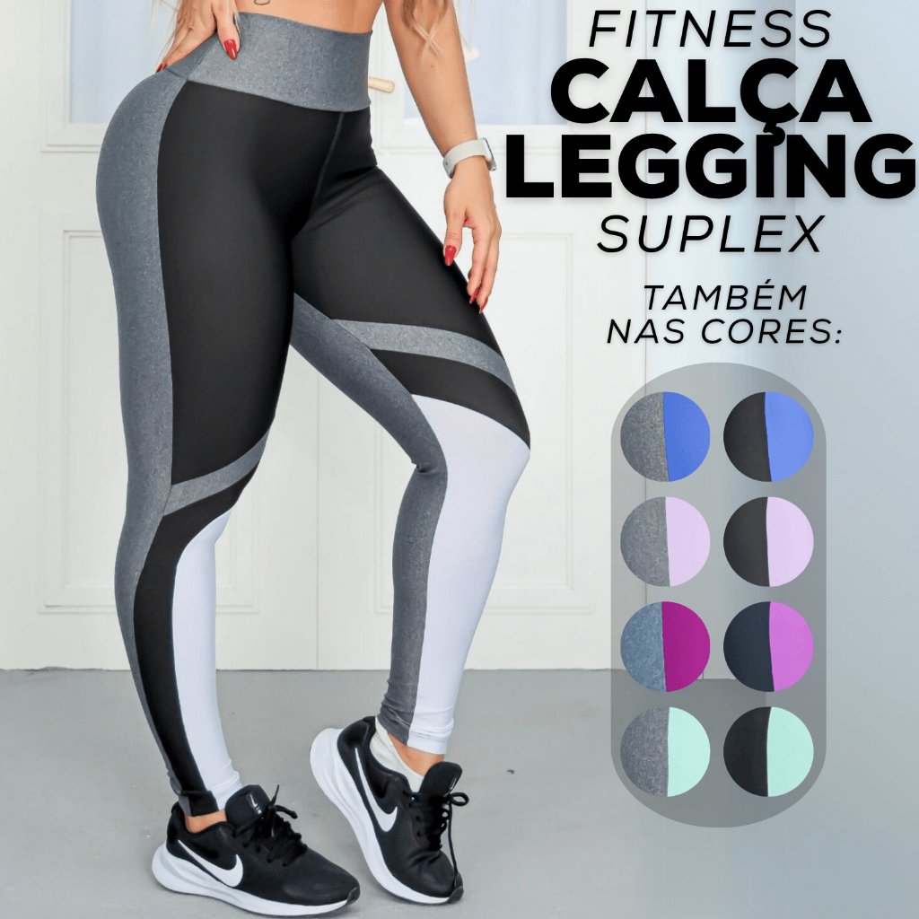 Calça Fitness Feminina Academia Suplex Modela Cintura Com Conforto ...