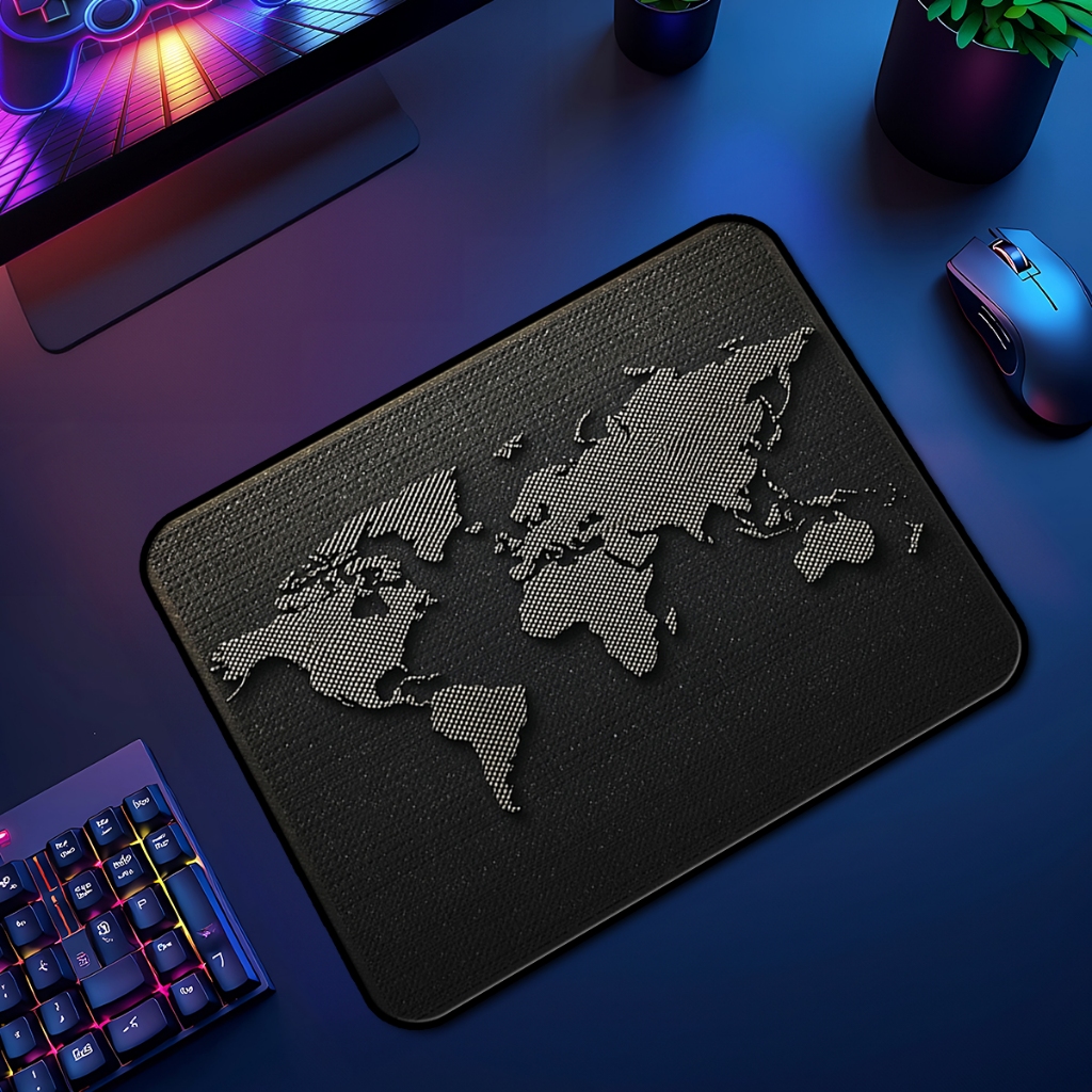 Mouse Pad Mapa Mundi Quadrado Antiderrapante 24x26 Cm Premium Anime ...