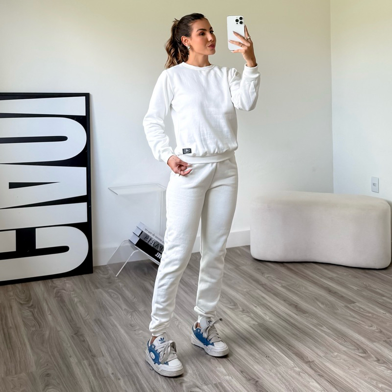 conjunto moletom Tumblr Roupa de Frio confortável quentinho aero