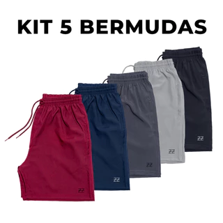 Kit 5 Bermudas Masculina Luzzoo Academia Praia Treino Corrida