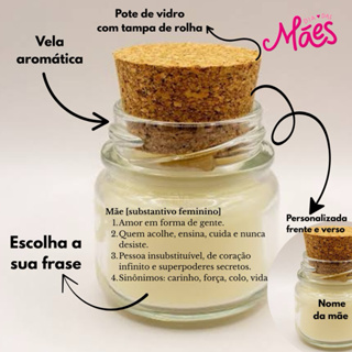 Vela aromática com Mensagem – Presente  para Mãe, dia das mães, lembrançinha, aniversário em Oferta na Shopee