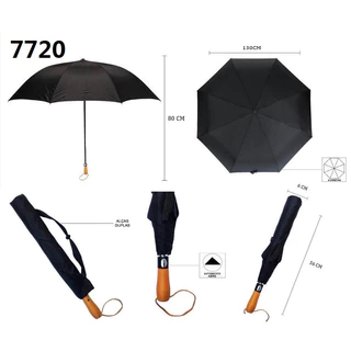 Guarda-Chuva Grande Automático Preto Reforçado com Fibra e Aço