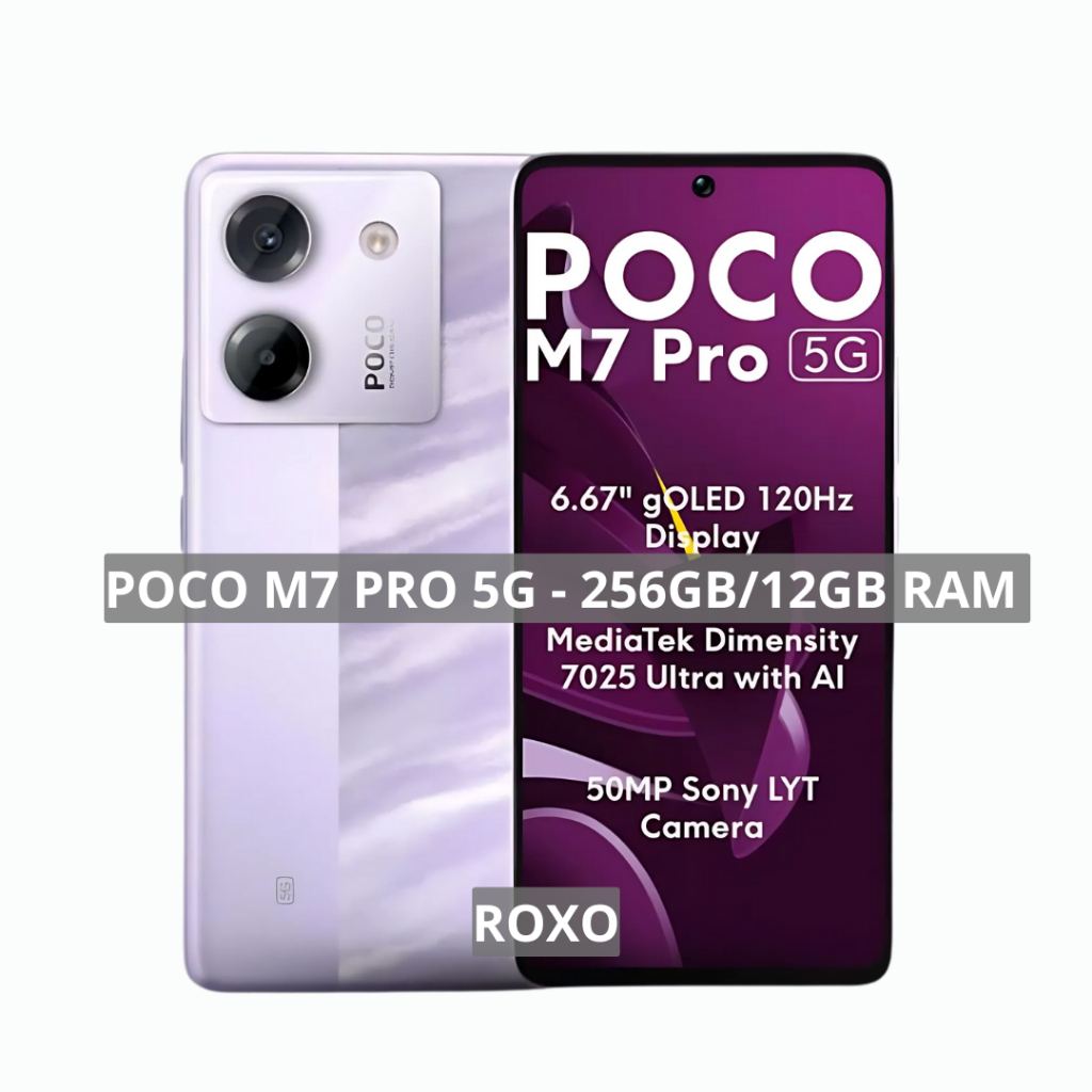 POCO M7 Pro 5G, 256GB/12GB RAM, Câmera 50MP, Processador Dimensity