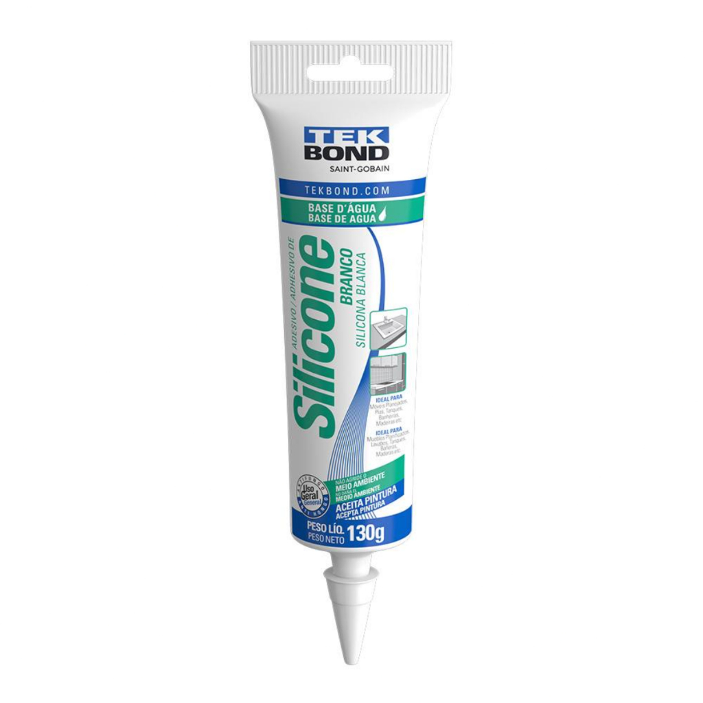 Silicone Branco Tekbond Tubo para Pias Janelas Vidros Cerâmicas Pisos ...