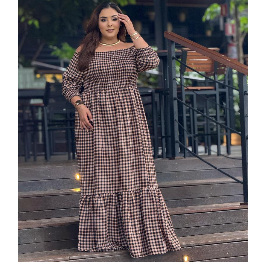 Moda Country Feminina Vestido Xadrez Country Vestido Xadrez Adulto