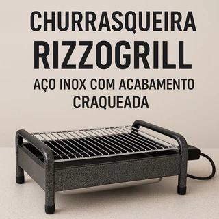 *PROMOÇÃO* Churrasqueira Eletrica Portatil em Aluminio ou Craqueada Gourmet com Pés 110v e 220v