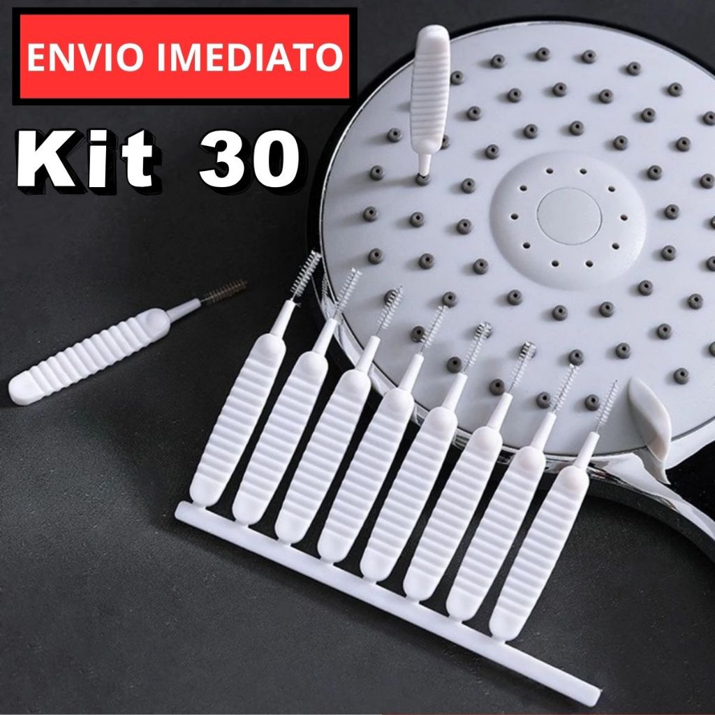 Kit 30 Escova Desentupidora Chuveiro Mini Limpador Celular Multifuncional Anti Entupimento Escova de Limpeza