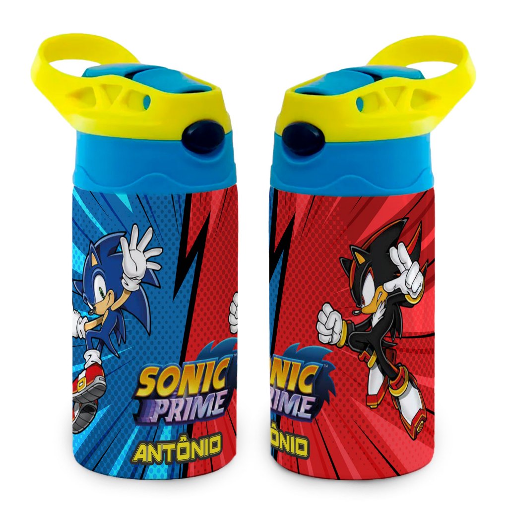 Garrafa Sonic Prime Infantil Térmica Super Veloz , Infantil e Divertida ...