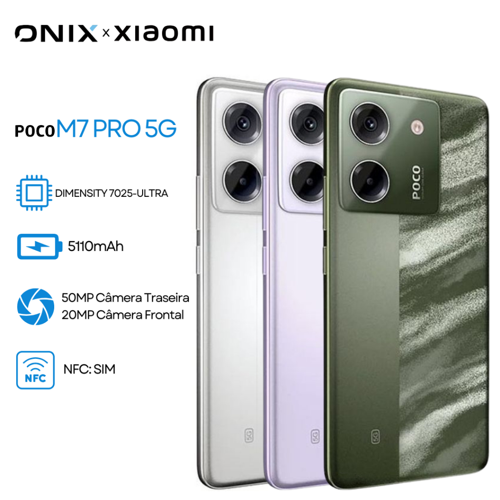 POCO M7 Pro 5G, 256GB e 8GB RAM, Câmera 50MP, Processador