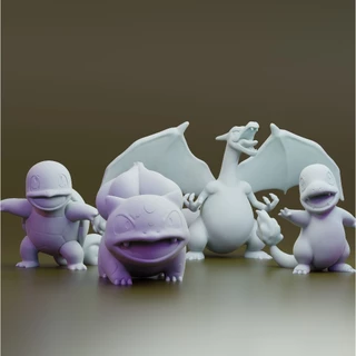 Miniaturas Pokemon kit com 4- Impressão 3D em Resina