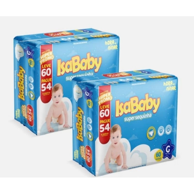 Fralda super sequinha Isababy G com 60