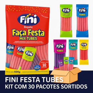 Bala Fini Tubes Sortidos (30 pacotes): Ideal para sacolinhas surpresa. Envio imediato.