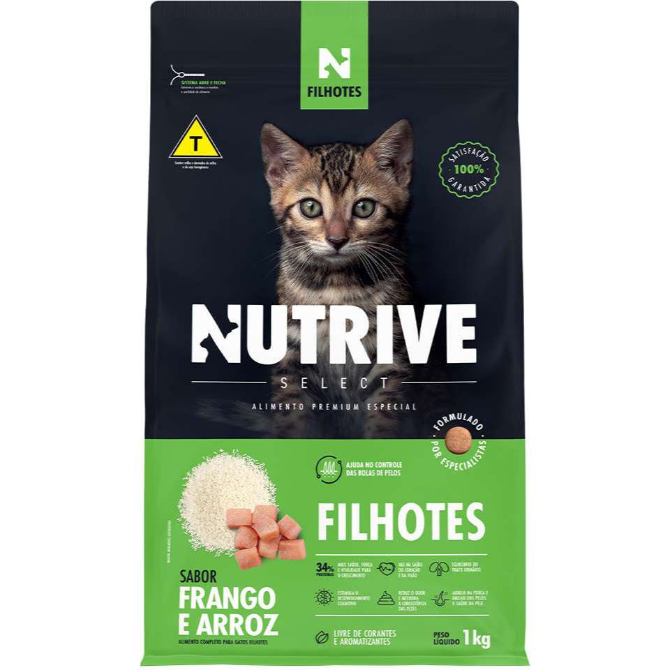 Ração Nutrive Select Gatos Filhotes - Sabor Frango e Arroz - A GRANEL 2 ...