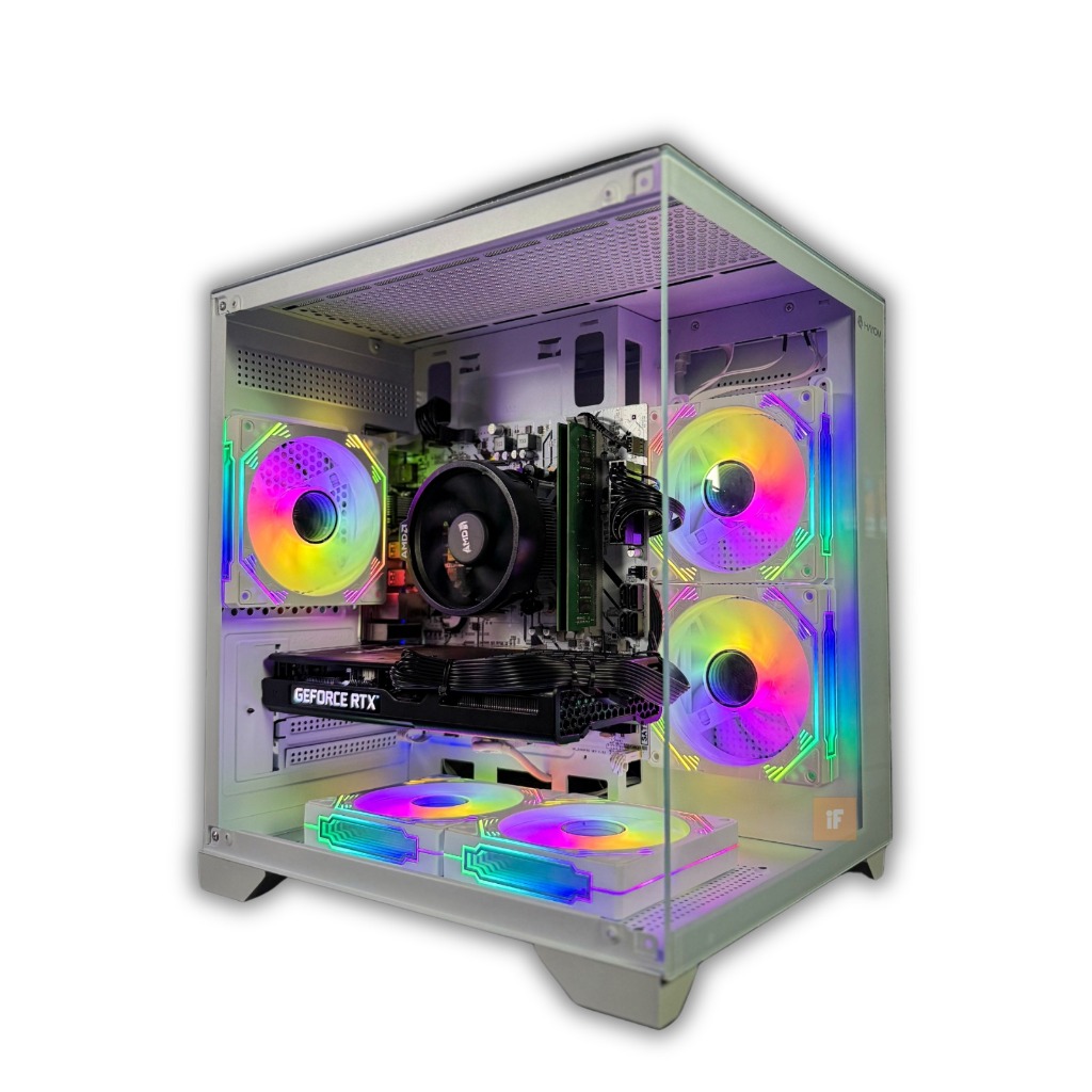 PC Gamer Ryzen 5 5500 RTX 4060 8GB 16GB RAM SSD 500GB NVMe Windows 11 Pro Gabinete Branco RGB
