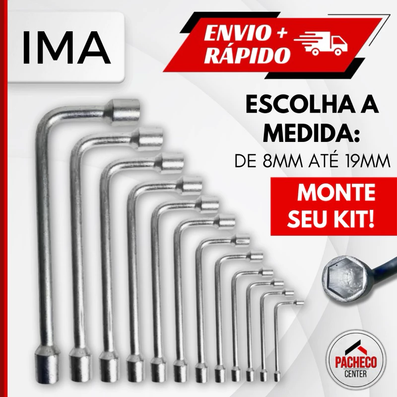 Chave Biela L 8MM até 19MM Aço Carbono Kit ou Unidade ou Escolha e Monte o seu Kit IMÃ