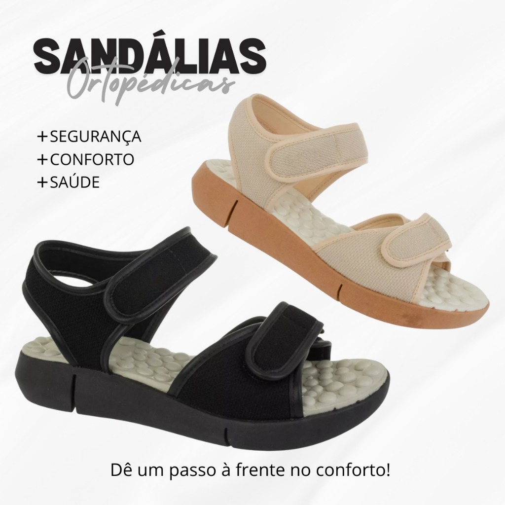 Sandália Regulagem Ortopedica Otima Para Quem Tem Dor Nos Pes e Facite ...