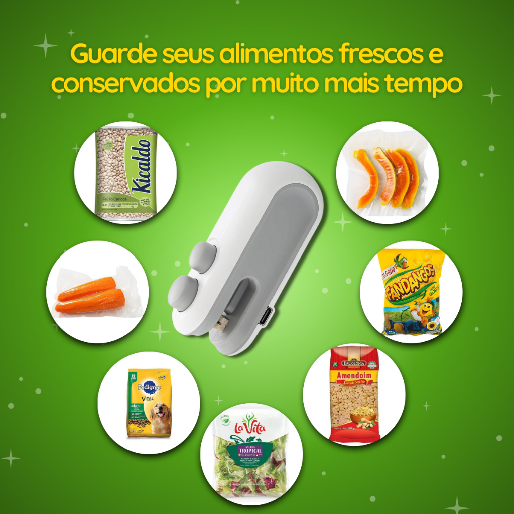 Imagem do produto Mini Seladora Portatil De Embalagem Pl&aacute;stico Recarreg&aacute;vel Para Selagem 2