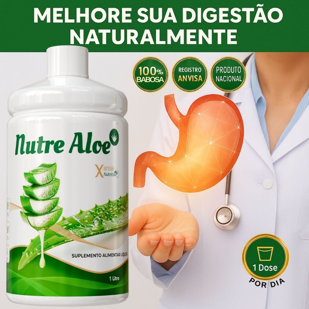 Aloe Vera Pura P/ Alívio De Azia, Gastrite E Refluxo Puro Gel de