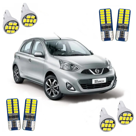Kit Lâmpada Led Nissan March Farolete Teto Placa Ré Carro | Shopee Brasil